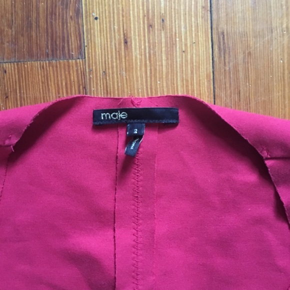 Maje Datypic red zip stretch and fit flare dress - Picture 3 of 6